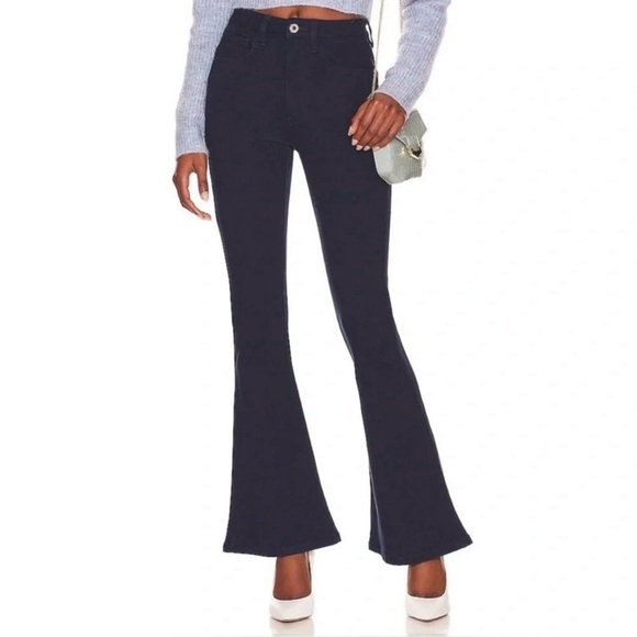 WeWoreWhat True Flare Stretch Twill Denim in Color French Navy - Picture 1 of 3